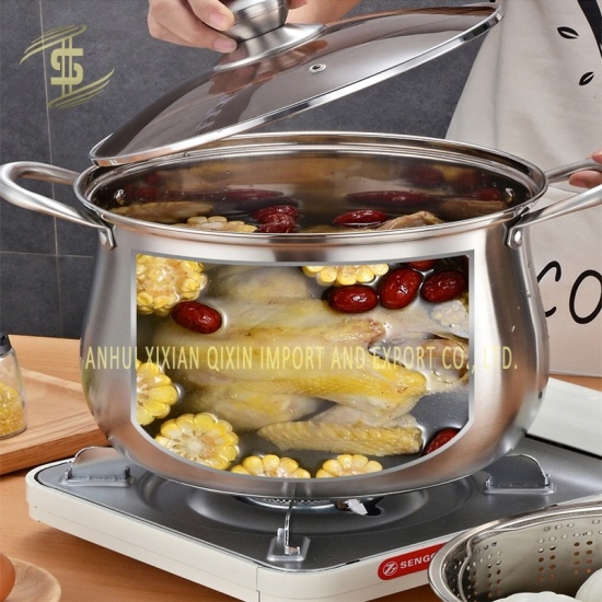 Household multi-functional stainless steel thickened apple soup pot -CH-Lotus Fishing