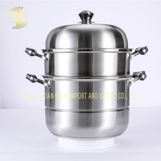 30cm household stainless steel thickened single and double layer steamer -CH-Lotus Fishing