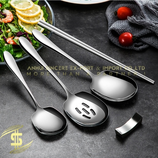 Environmentally Friendly 304 stainless steel Travel Cutlery Steak Spoon and soup spoon -CH-Lotus Fishing
