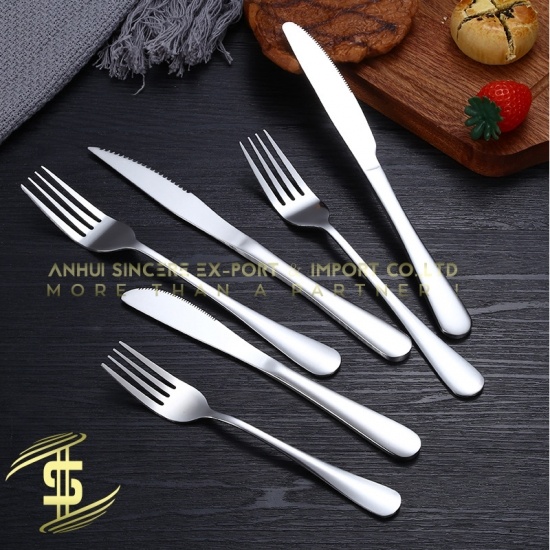 Hot sale 304 stainless steel western tableware Steak Knife and Fork Set Gold and Silver Steak Knives Sets -CH-Lotus Fishing