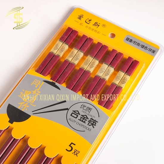 Household non-slip high temperature resistant alloy eating chopsticks set 