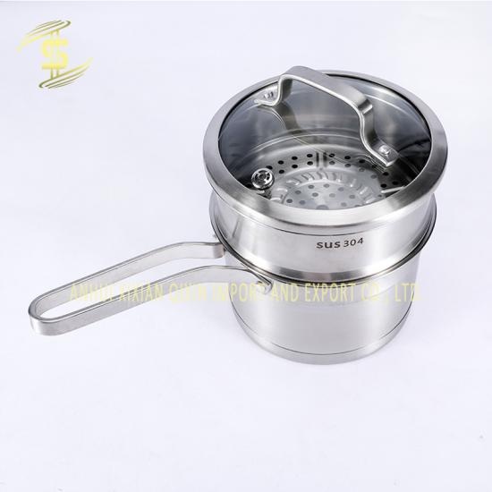 High Quality 304 stainless steel single-layer double-layer milk pot with single handle -CH-Lotus Fishing