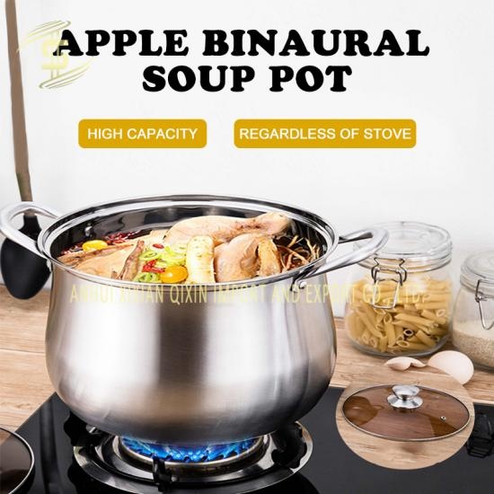 Apple stainless steel stock cooking pot 
